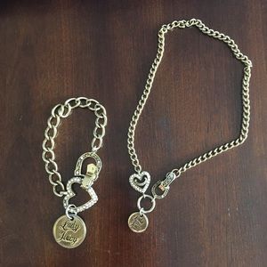 Juicy Couture gold bracelet and necklace set